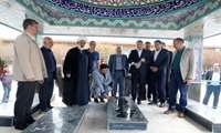 تجدید میثاق وزیر جهاد کشاورزی با شهدای شهر بادرود اصفهان